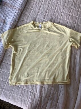 90 Degree By Reflex Pale Yellow Ribbed Crew Tee